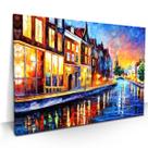 Quadro Abstrato Amsterdam Noite para Sala Decorativo Quarto