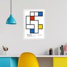 Quadro Abstrato Bauhaus Multicolor - Tetris 45x34cm - com vidro Quadro Abstrato Bauhaus Multicolor - Tetris 45x34cm - com vidro