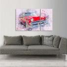 Quadro Abstrato Carro Clássico Para Quarto Oficinas 105x65 Quadro Abstrato Carro Clássico Para Quarto Oficinas 105x65
