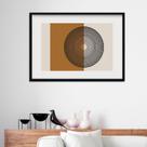 Quadro Abstrato Círculo Faixa Marrom Bege - 60x48cm Quadro Abstrato Círculo Faixa Marrom Bege - 60x48cm