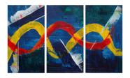 Quadro Abstrato Dna Arte Mosaico 3 Peças Decorativo 120x60