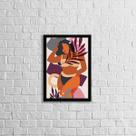 Quadro Abstrato Figurativo Mulher Forma I 45x34cm - com vidro