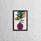 Quadro Abstrato Figurativo Vaso Forma II 33x24cm - com vidro