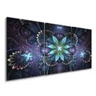 Quadro Abstrato Flor Vitral em Arte Moderno Kit Sala Quarto