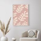 Quadro Abstrato Folha Rosa - Tela Canvas com Moldura Flutuante em Vários Tamanhos - Artfine