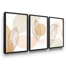 Quadro Abstrato Folhas Tons Rosa Moldura Sala Quadro Abstrato Folhas Tons Rosa Moldura Sala