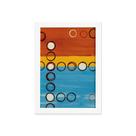 Quadro Abstrato Geométrico Bolas Moldura Branca 33x43cm