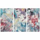 Quadro Abstrato Manchas de Tinta Design Mosaico 3 Peças