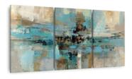 Quadro Abstrato Moderno 120x60 Sala Escritório Tons Turquesa Quadro Abstrato Moderno 120x60 Sala Escritório Tons Turquesa