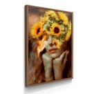 Quadro Abstrato Moderno Beija Flor 55x40 Com Moldura
