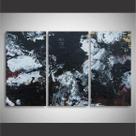 Quadro Abstrato Moderno Preto e Branco Para Sala Hall 105x65