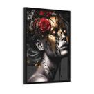 Quadro Abstrato Mulher Rosa Vermelha Golden Black 03 60x40cm Quadro Abstrato Mulher Rosa Vermelha Golden Black 03 60x40cm
