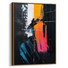 Quadro Abstrato - Pintura de Reflexos Urbanos em Cores Vibrantes Quadro Abstrato - Pintura de Reflexos Urbanos em Cores Vibrantes