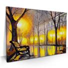 Quadro Abstrato Praça por do Sol Decorativo para Sala Parede