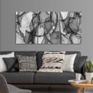 Quadro Abstrato Preto e Branco Escritórios Design Moderno