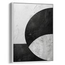 Quadro Abstrato Preto e Branco - Interseção das Formas Geométricas