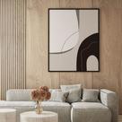 Quadro Abstrato Preto e Branco - Tela Canvas com Moldura Flutuante em Vários Tamanhos - Artfine