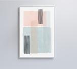 Quadro Abstrato Rosa e Azul