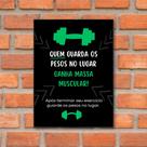 Quadro Academia Guarde Os Pesos No Lugar Aviso 28x40cm