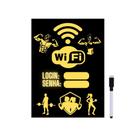 Quadro Academia Wifi Internet Senha Amarelo Preto 28x40cm
