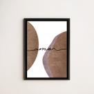 Quadro Amor Abstrato Marrom 33x24cm - com vidro