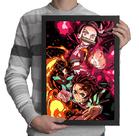 Quadro Anime Demon Slayer - Tanjiro e Nezuko (Tamanho A3)