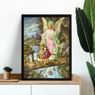 Quadro Anjo Protegendo Crianças 24x18cm