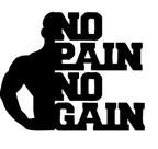 quadro aplique em MDF Academia no pain no gain fitness decorativo c/ fita dupla face decoração