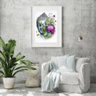 Quadro Aquarela Buda Com Flor De Lotus - 60x48cm