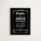 Quadro Aqui Reunimos Família e Amigos 45x34cm - com vidro