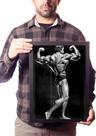 Quadro Arnold Schwarzenegger Pose Costas Musculação