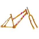 Quadro Aro 20 Ultra Bikes em Aço Carbono com Garfo Feminino Chrome Line Orange