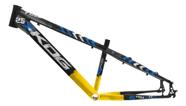 Quadro Aro 26 Freeride Kog Full X25 Freio Disco Tipo Viking Preto com Amarelo e Azul