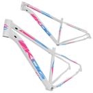 Quadro aro 29 Aluminio KOG tipo KSW Absolute Cabeamento interno Branco com Rosa e Azul