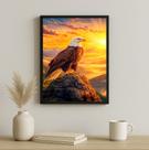 Quadro Arquétipo da Águia - Nascer do Sol 45x34cm - vidro Cor:Moldura preta Quadro Arquétipo da Águia - Nascer do Sol 45x34cm - vidro Cor:Moldura preta