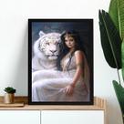 Quadro Arquétipo Do Tigre Branco 24x18cm - com vidro