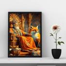 Quadro Arquétipo Imperador Com Raposa 33x24cm Quadro Arquétipo Imperador Com Raposa 33x24cm