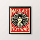 Quadro Art Nouveau Make Art Not War 24x18cm