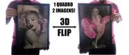 Quadro Arte 3d Marilyn Monroe Pôster Lenticular Com Moldura