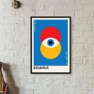 Quadro Arte Abstrata Bauhaus - Poster 33x24cm - com vidro