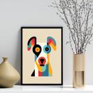 Quadro Arte Cachorro - Bauhaus 45x34cm - com vidro