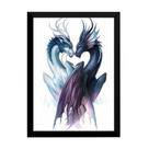 Quadro Arte Decoração Dragões Yn Yang 42x29cm Quadro Arte Decoração Dragões Yn Yang 42x29cm