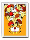 Quadro Arte Garfield O Gato Garfild Moldura Branca