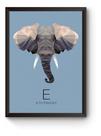 Quadro Arte Geométrica Elefante Poster Moldurado Quadro Arte Geométrica Elefante Poster Moldurado