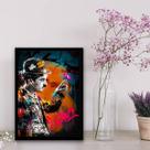 Quadro Arte Grafite Chaplin 33x24cm - com vidro