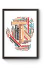 Quadro Arte Grandes Boxeadores Word Cloud Poster