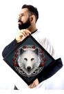 Quadro Arte Lobo Místico Bruxa Forma Geométrica Quadro Arte Lobo Místico Bruxa Forma Geométrica