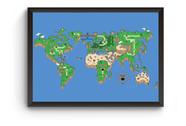 Quadro Arte Mapa Super Mario World Poster