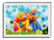 Quadro Arte Turma Ursinho Puff Pooh Moldura Branca