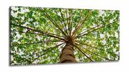 Quadro Árvore Folhagem Verde Mosaico Para Sala Hall em Tecido Canvas 130x60